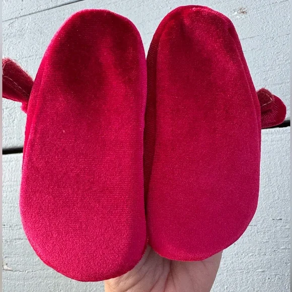 First Impressions Red Velvet Baby Shoes - Picture 10 of 13